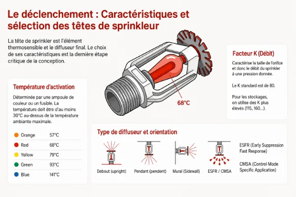 caractéristiques et sélection des têtes de sprinkler